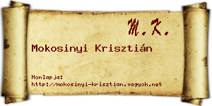 Mokosinyi Krisztián névjegykártya